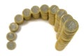 Stacked euro coins as chart at exchange market Royalty Free Stock Photo