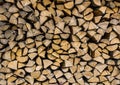 Stacked firewood background Royalty Free Stock Photo