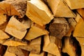Stacked firewood detail