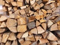 Stacked firewood surface Available in supermarkets Royalty Free Stock Photo