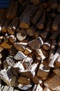 Stacked firewood for the winter season Royalty Free Stock Photo