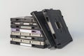Stacked floppy disks on a white background Ai photo Royalty Free Stock Photo