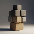 Stacked geometric blocks are arranged vertically in a balanced formation Royalty Free Stock Photo