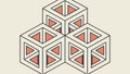 Stacked Geometric Cubes Forming Complex Architectural Structure, vector design Generative AI Royalty Free Stock Photo