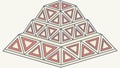 Stacked Geometric Triangle Pyramid, Abstract Modular Vector Art, vector design Generative AI Royalty Free Stock Photo