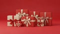 Stacked Gift Boxes with Bows Royalty Free Stock Photo
