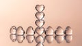 Stacked Glass Hearts on Reflective Surface Royalty Free Stock Photo