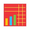 Stacked Graph icon vector image. Royalty Free Stock Photo