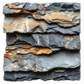 Stacked Gray and Orange Slate Wall Texture with Rough Uneven Surface Royalty Free Stock Photo