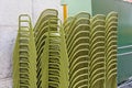 Stacked Green Chairs