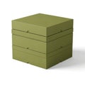 Stacked green storage boxes on a white background Royalty Free Stock Photo