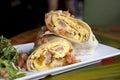 Ham and Cheese Breakfast Burrito Royalty Free Stock Photo