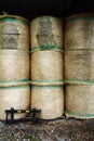 Stacked hay bales Royalty Free Stock Photo