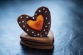 Stacked heart shape cookies isolated Valentine Day