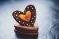 Stacked heart shape cookies isolated Valentine Day