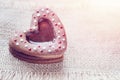 Stacked heart shape cookies isolated Valentine Day
