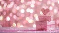 Stacked heart shaped gift boxes Royalty Free Stock Photo