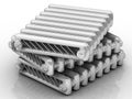 Stacked heating radiators