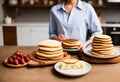 Stacked high: pancakes ready to gobble up