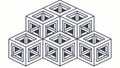 Stacked Isometric Cubes Geometric Design for Modern Projects, vector design Generative AI Royalty Free Stock Photo