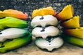 Stacked kayaks on a beach Royalty Free Stock Photo