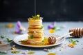 stacked kulfi cones with syrup drizzle, close frame Royalty Free Stock Photo