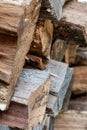 Stacked and Layered Wooden Logs Background Royalty Free Stock Photo