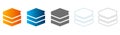 Stacked Layers Icon Set in Flat Design Vector Illustration Royalty Free Stock Photo