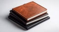 Stacked leather-bound journals present Royalty Free Stock Photo