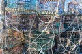 Stacked lobster nets Royalty Free Stock Photo