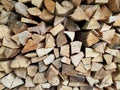 Stacked logs firewood Royalty Free Stock Photo