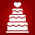 Stacked love cake glyph icon, valentines day