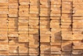 Stacked Lumber at Construction Site Royalty Free Stock Photo