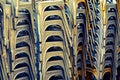 stacked metal chairs. Royalty Free Stock Photo