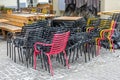 Stacked Metal Chairs