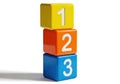 Stacked numbered blocks Royalty Free Stock Photo