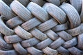 Stacked old car tires Royalty Free Stock Photo