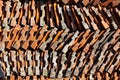 Stacked old orange roof tile Royalty Free Stock Photo