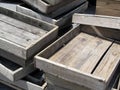 Stacked Old Weathered Wood Crates Royalty Free Stock Photo