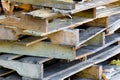 Stacked Old Wooden Pallets Background Royalty Free Stock Photo