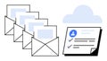 Email Communication with Cloud Storage and Document Management Integration Royalty Free Stock Photo