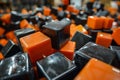 Stacked Orange and Black Cubes Royalty Free Stock Photo