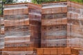 Stacked orange hollow clay block Royalty Free Stock Photo