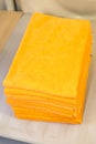 Stacked orange towels