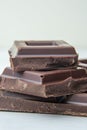 Stacked ounces of delicious dark chocolate