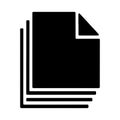Stacked Paper Sheets Solid Icon Minimal Royalty Free Stock Photo