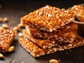 Stacked Peanuts Gachak or Chikki Royalty Free Stock Photo
