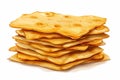 stacked pile of crispy saltine crackers isolated illustration Royalty Free Stock Photo