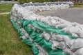 Stacked pile of sandbags for flood defense 2 Royalty Free Stock Photo