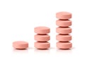 Stacked pills graph growing Royalty Free Stock Photo